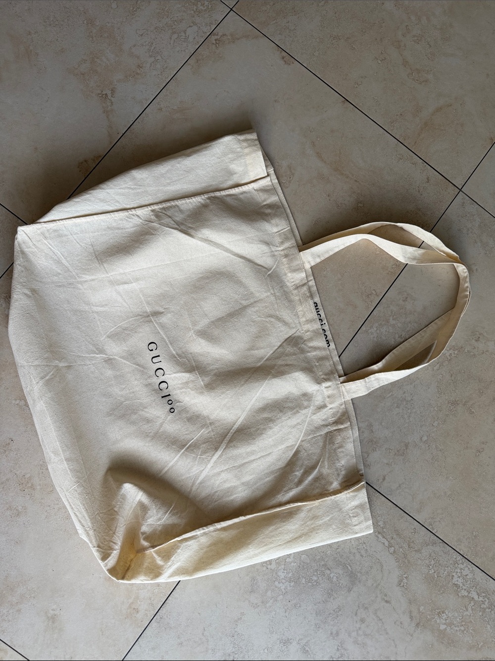 Gucci Cream Canvas Tote/ Garment Bag with Logo